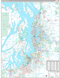 Puget Sound Metro Area Wall Map Premium Style 2026
